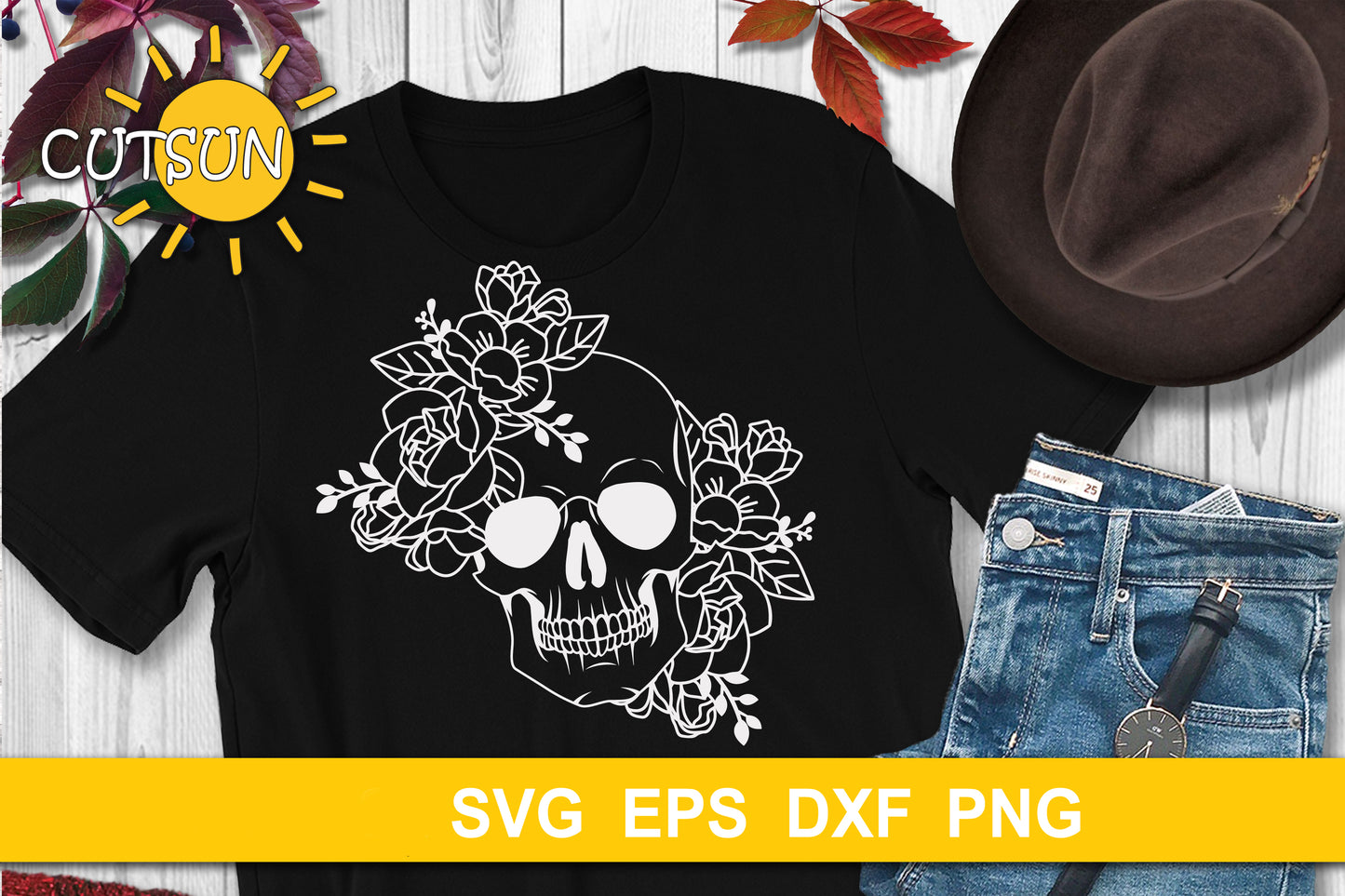 Floral Skull SVG