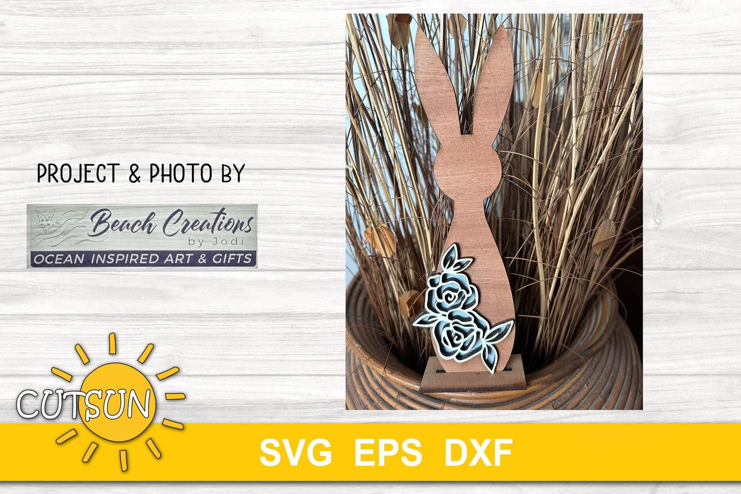Easter bunny shelf sitters SVG | Floral bunnies shelf sitters SVG