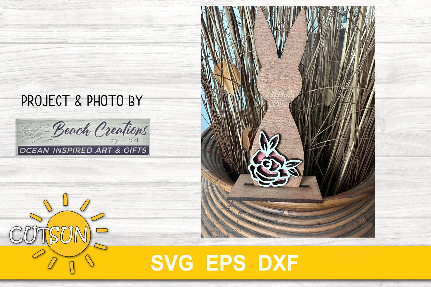 Easter bunny shelf sitters SVG | Floral bunnies shelf sitters SVG