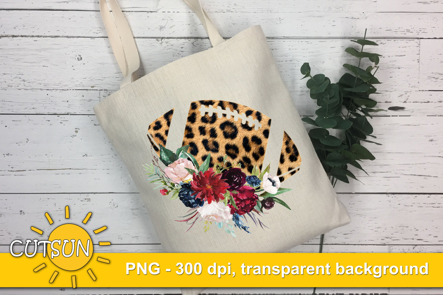 Floral Football Leopard texture sublimation design