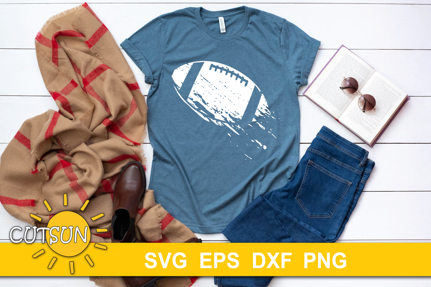 Football Distressed SVG