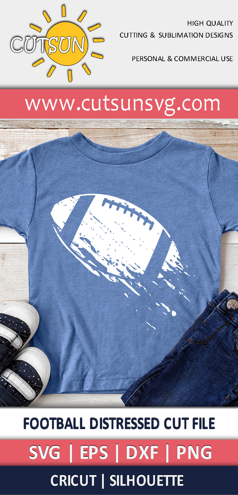 Football Distressed SVG