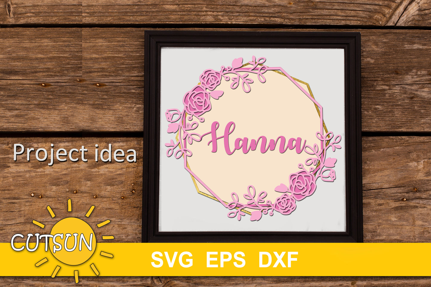 3D Layered Floral frame SVG