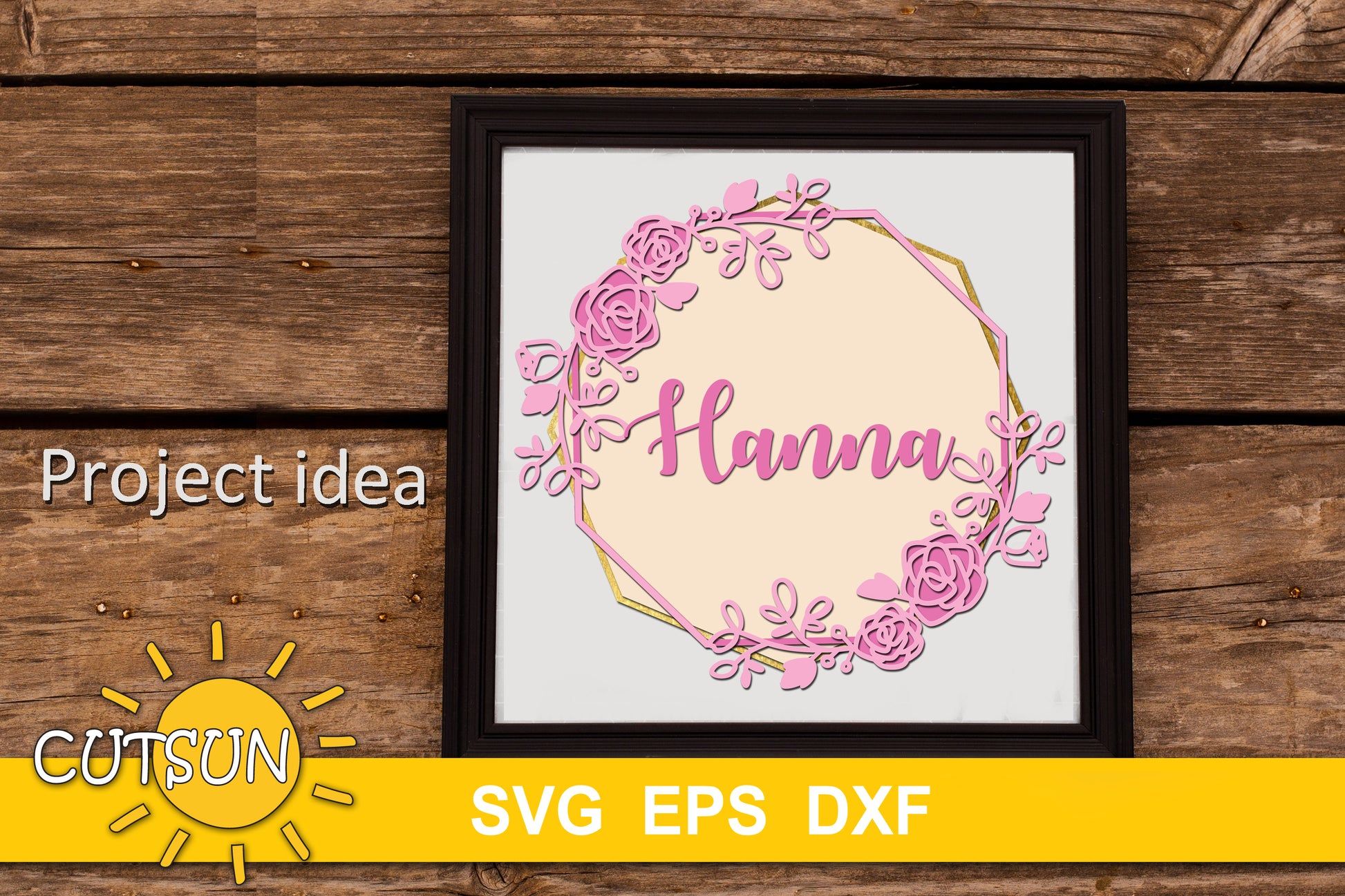 3D Layered Floral frame SVG