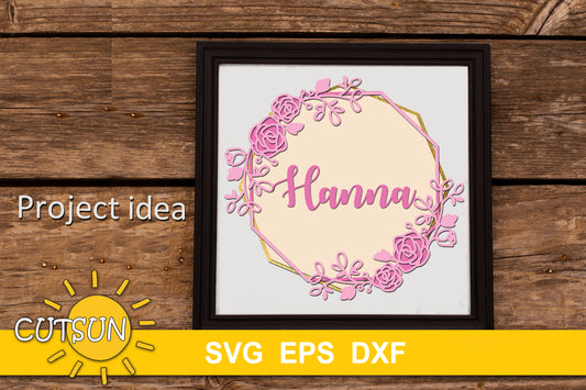 3D Layered Floral frame SVG