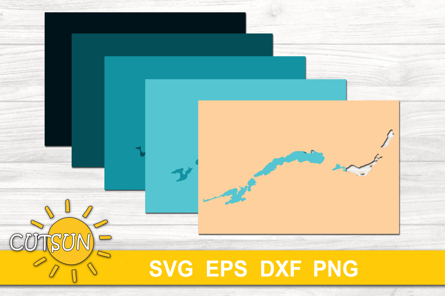 3D Layered Fulton Chain of Lakes Depth Map SVG