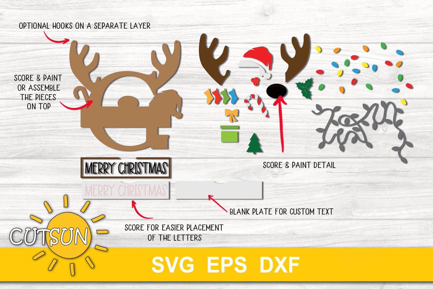 Letter G Christmas monogram door hanger SVG