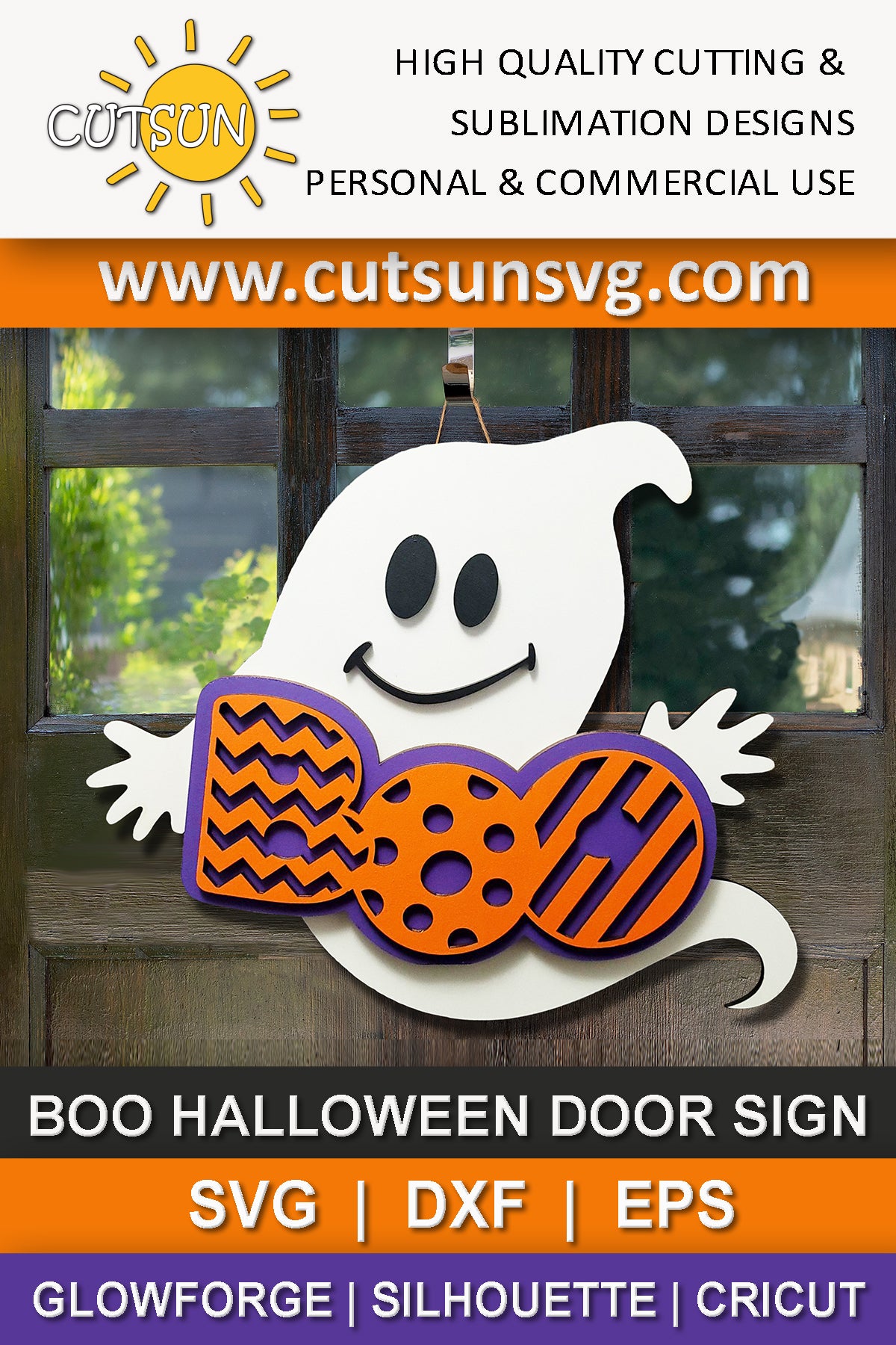 Halloween Ghost BOO door hanger SVG