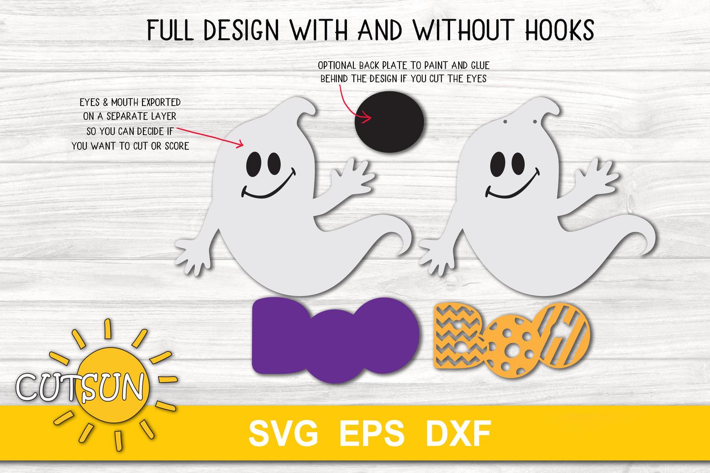 Halloween Ghost BOO door hanger SVG