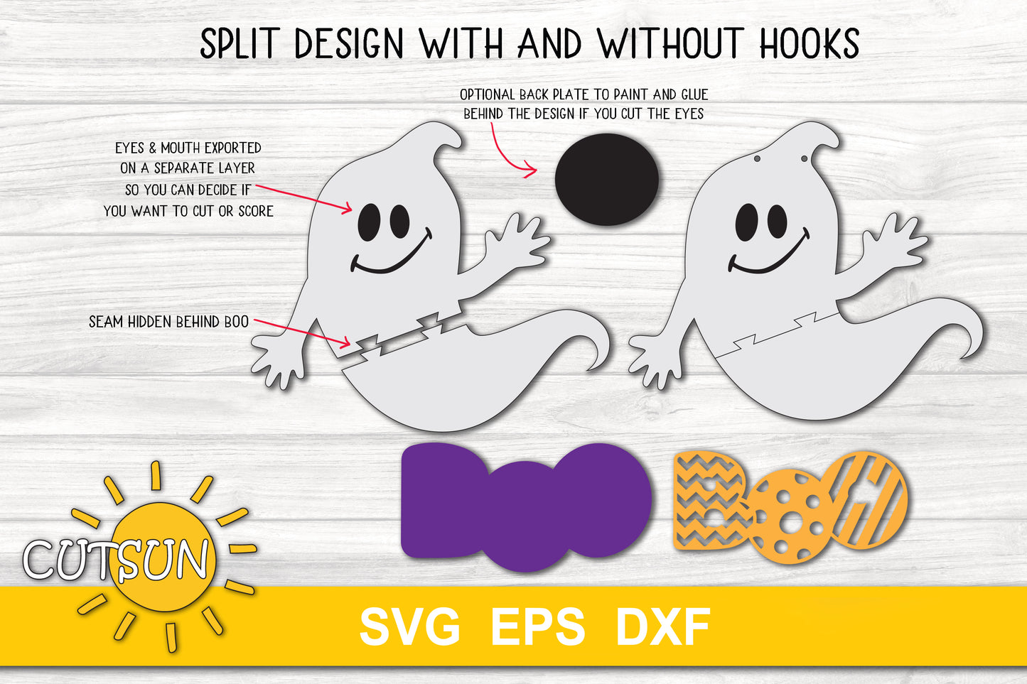 Halloween Ghost BOO door hanger SVG