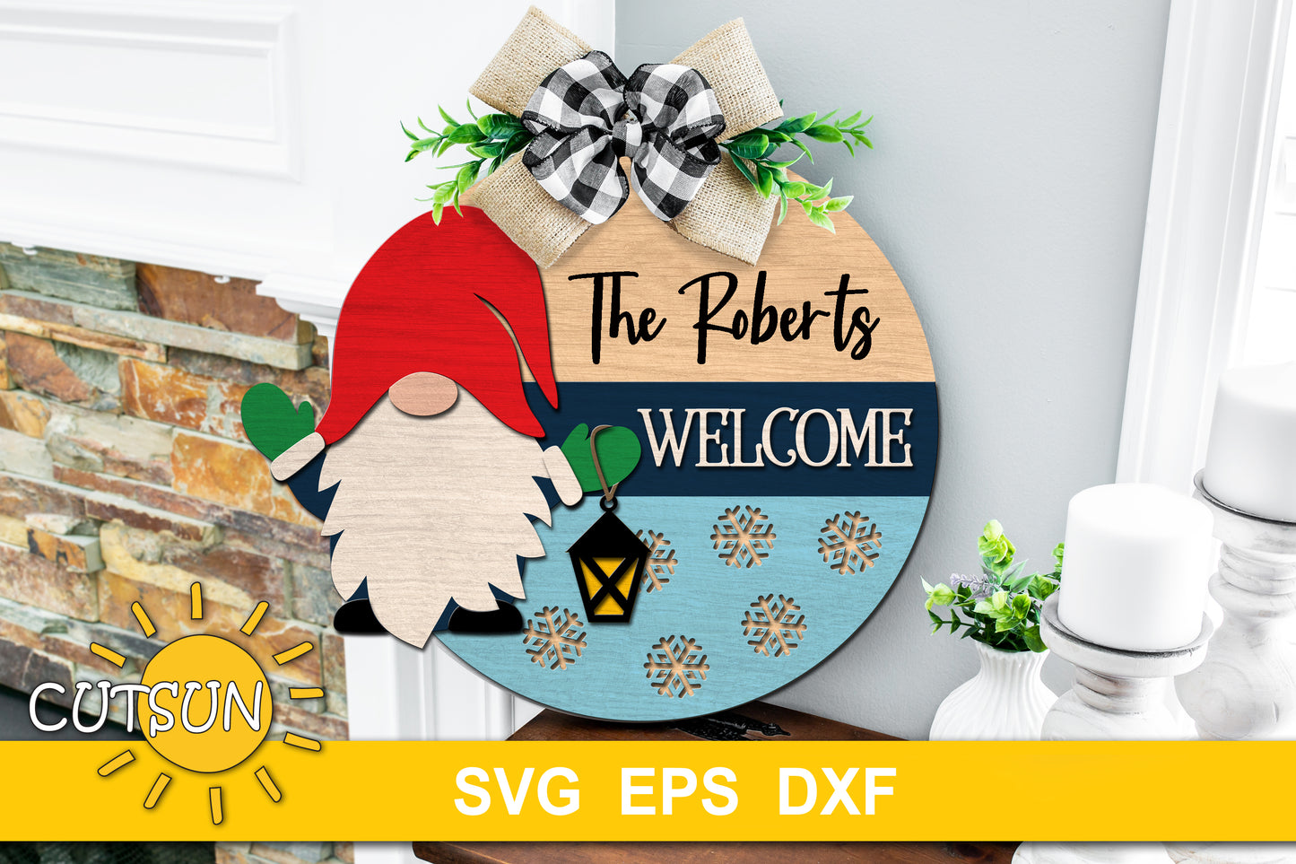 Gnome Door Hanger SVG