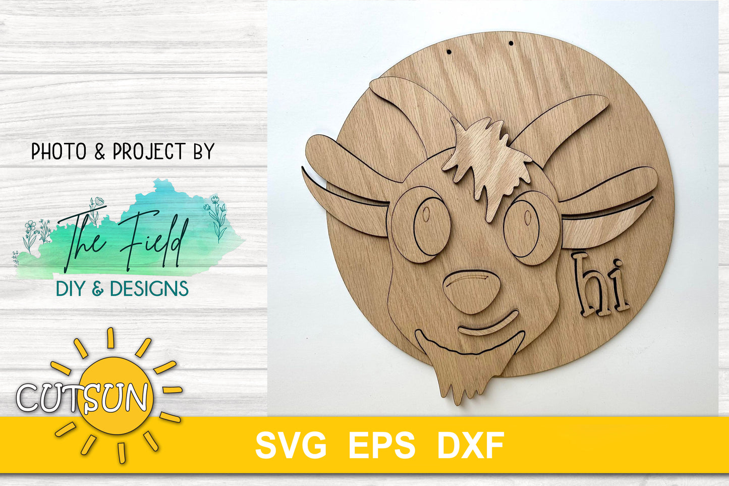 Goat hi door hanger svg