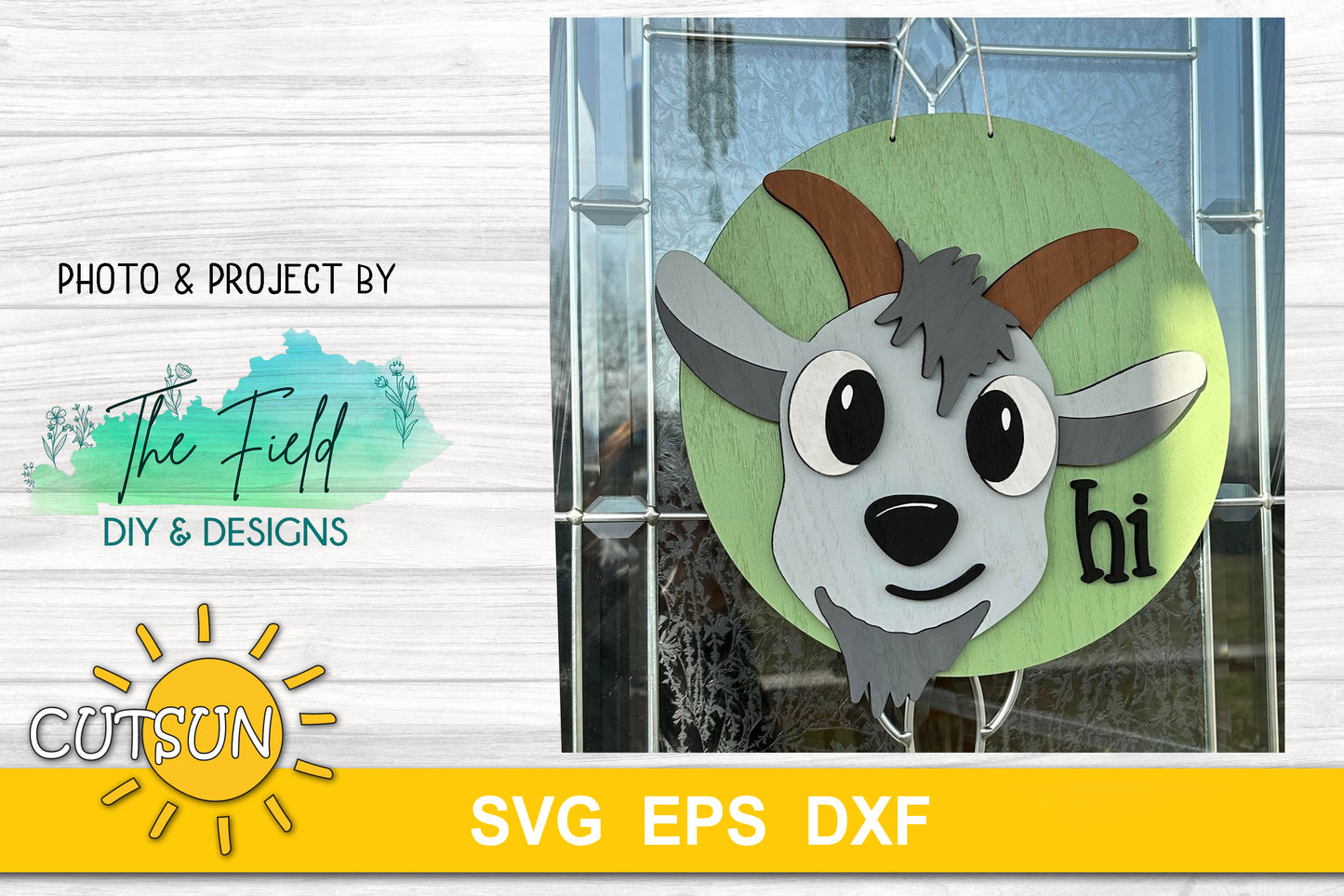 Goat hi door hanger svg
