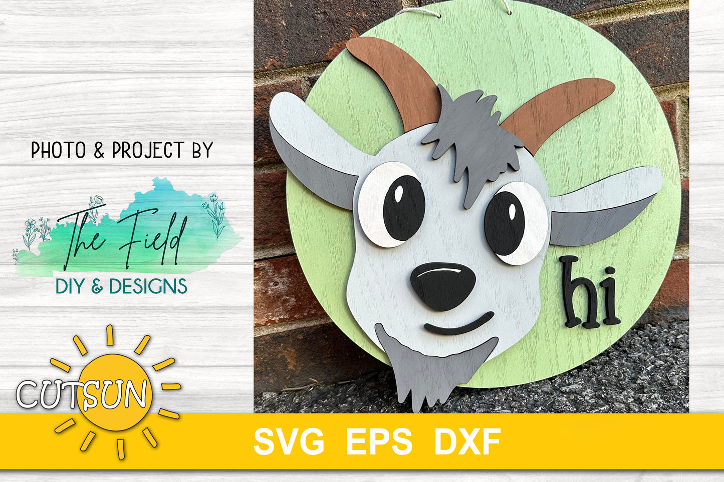 Goat hi door hanger svg