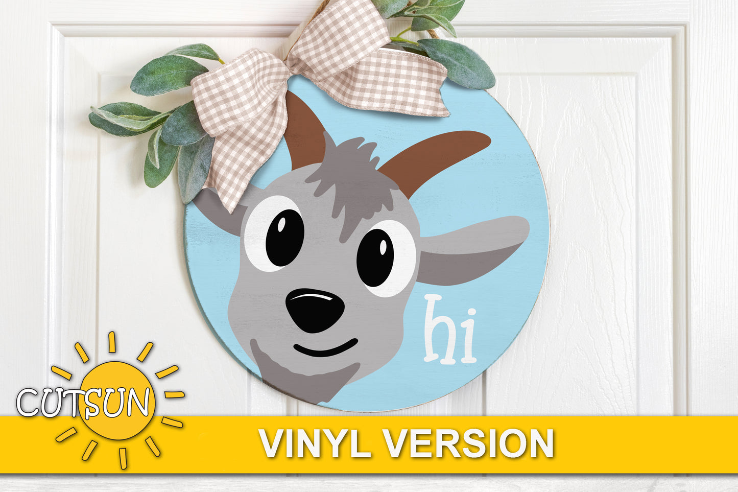 Goat hi door hanger svg