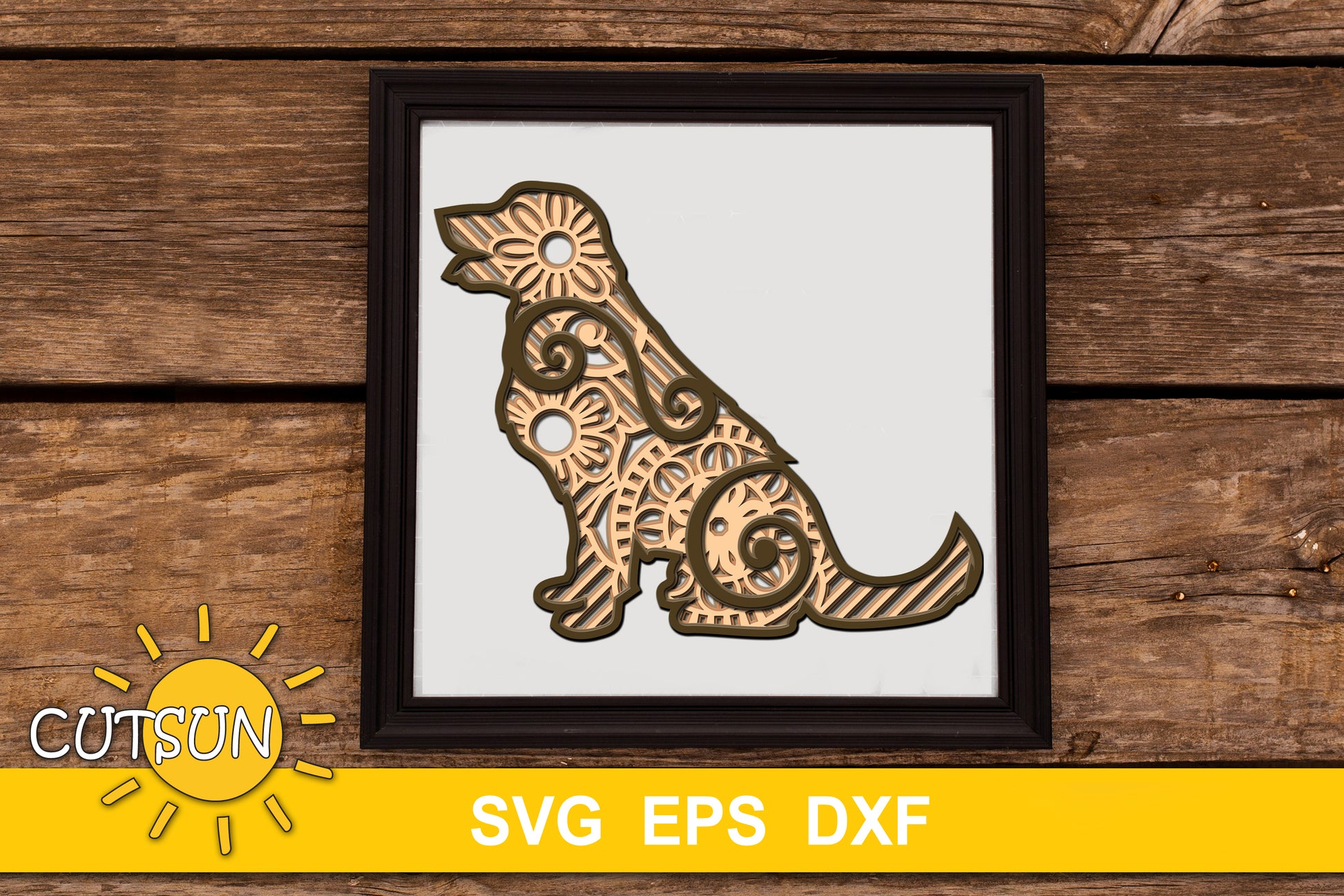 3D Layered Golder Retriever SVG