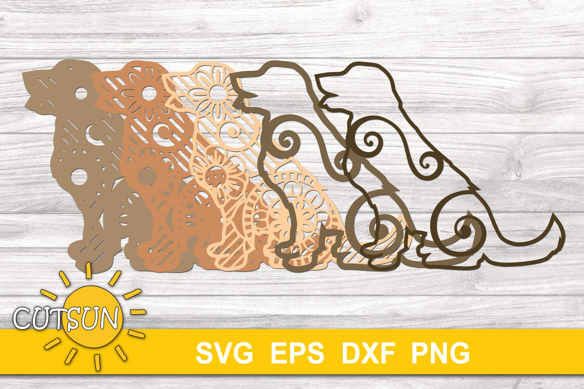 3D Layered Golder Retriever SVG