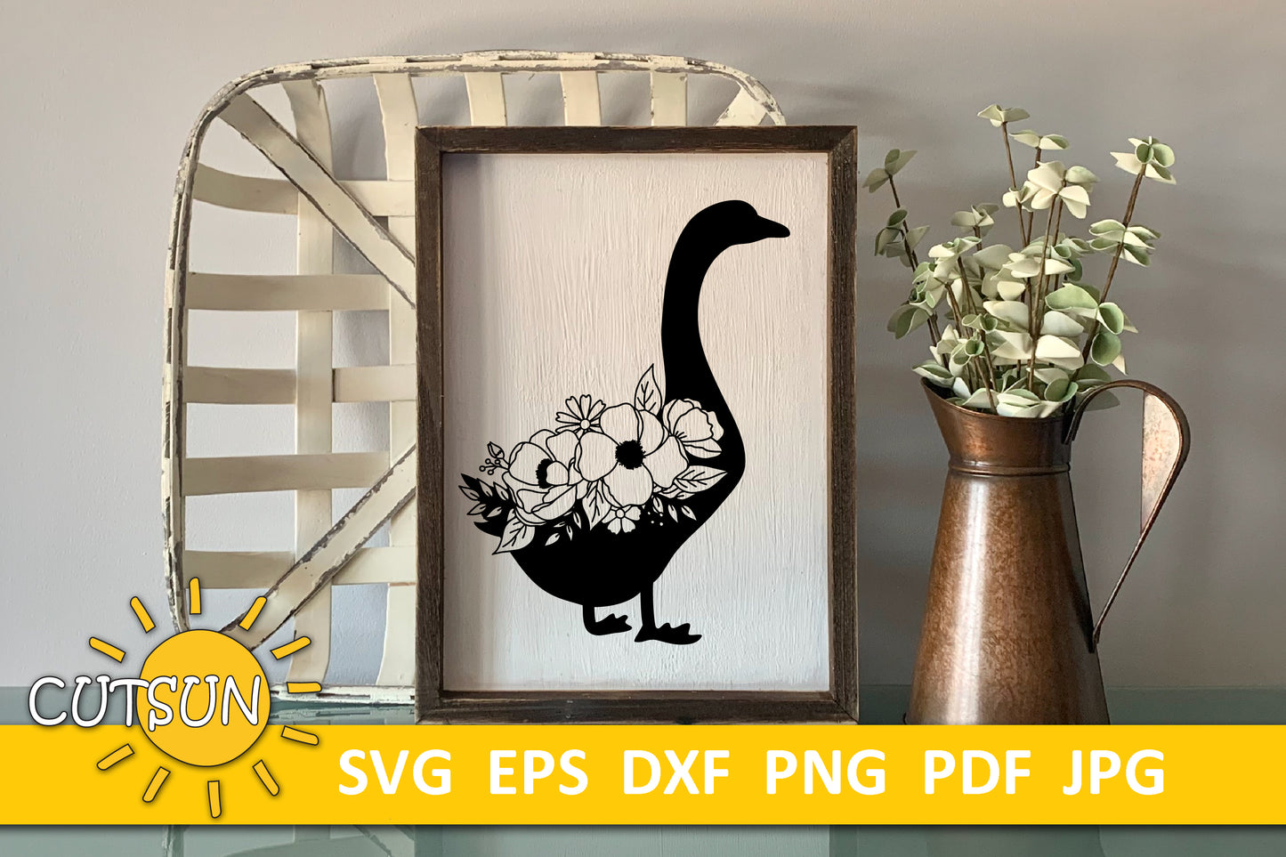 Floral Goose SVG