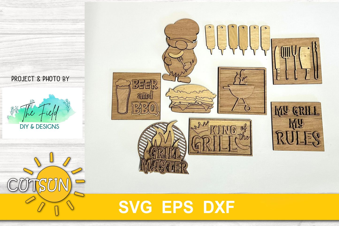 Grill master tiered tray decor| Father's day tiered tray decor | Glowforge SVG | Laser cut file
