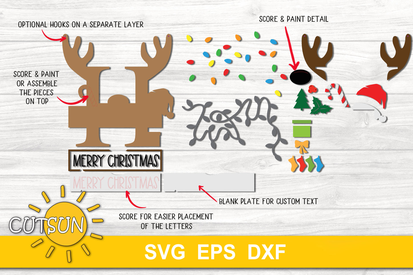 Letter H Christmas monogram door hanger SVG