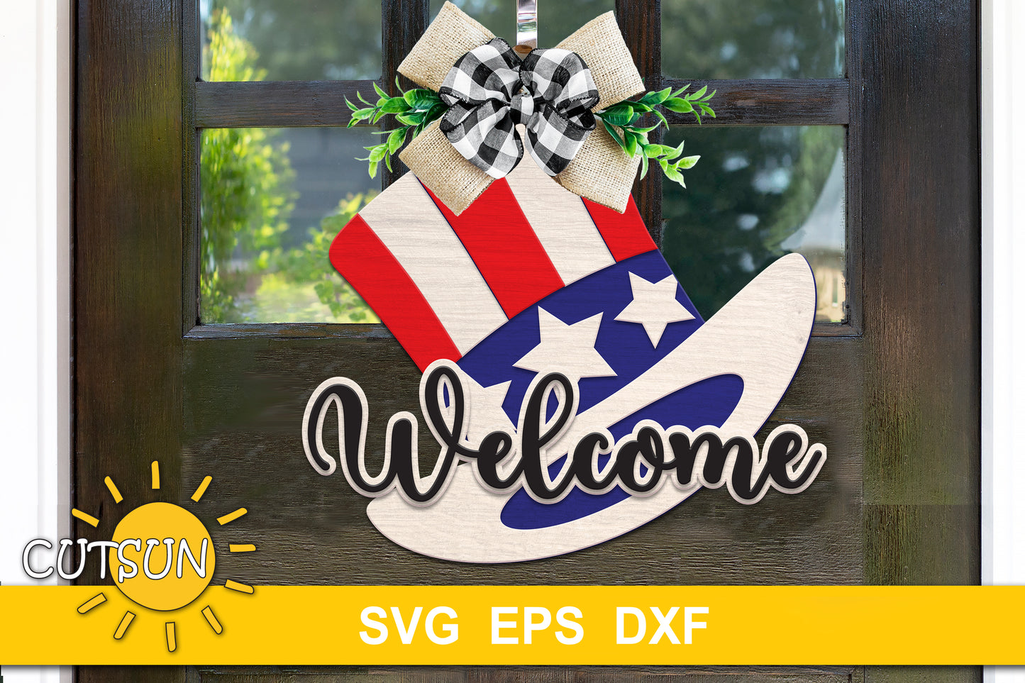 Patriotic Hat door hanger SVG | Patriotic Door hanger SVG