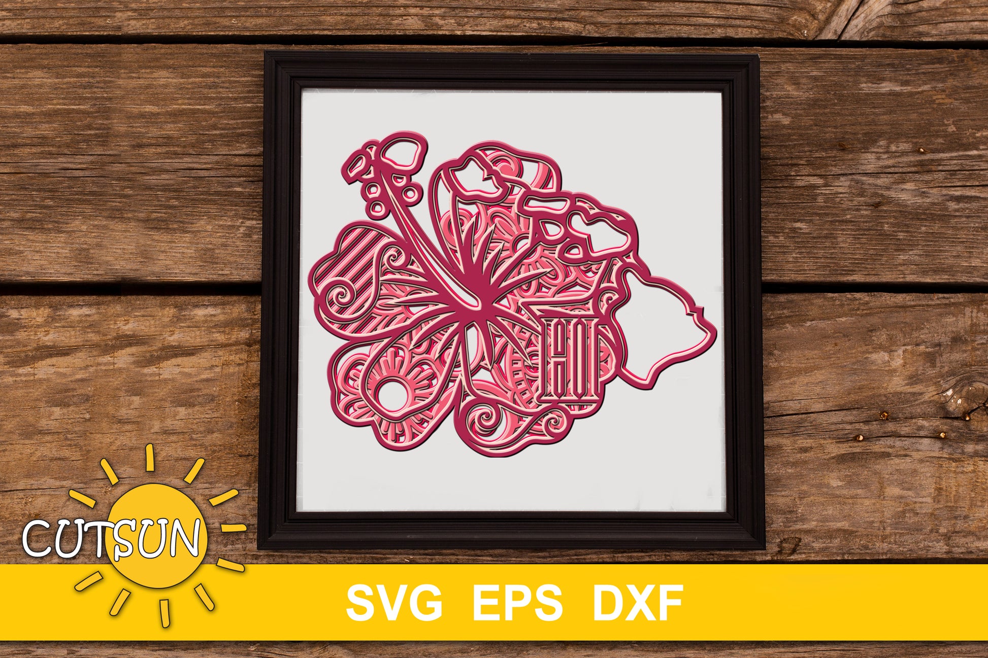 3D Layered Hawaii SVG