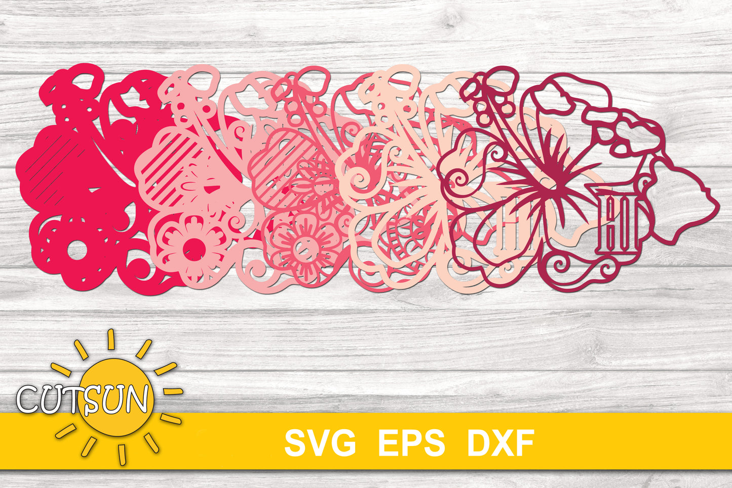 3D Layered Hawaii SVG