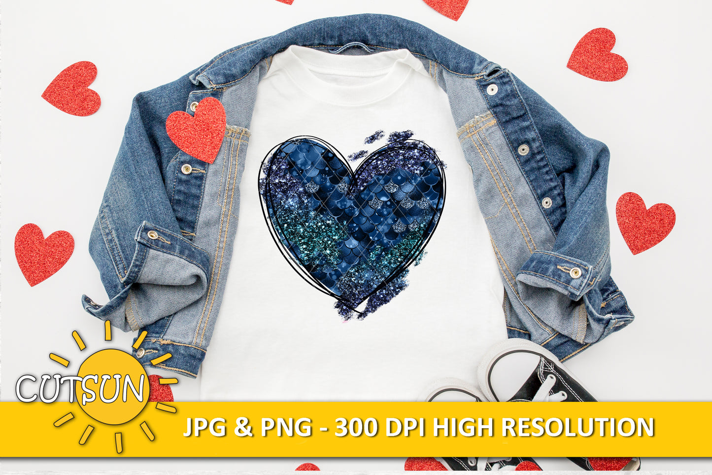 Grunge hearts sublimation bundle