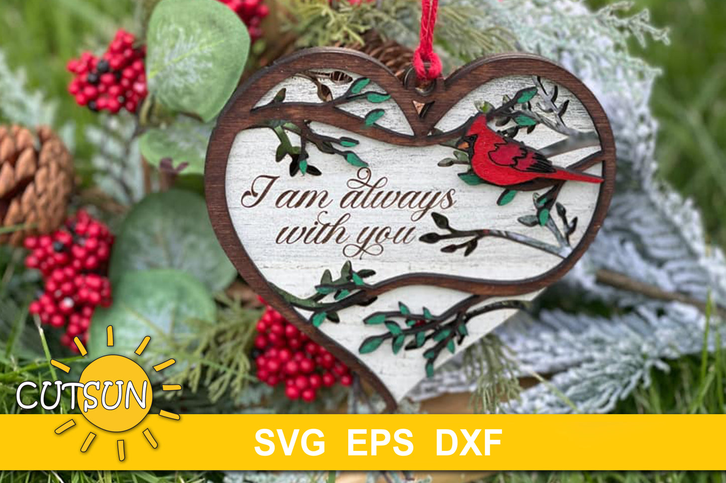 Cardinal Christmas Ornament SVG