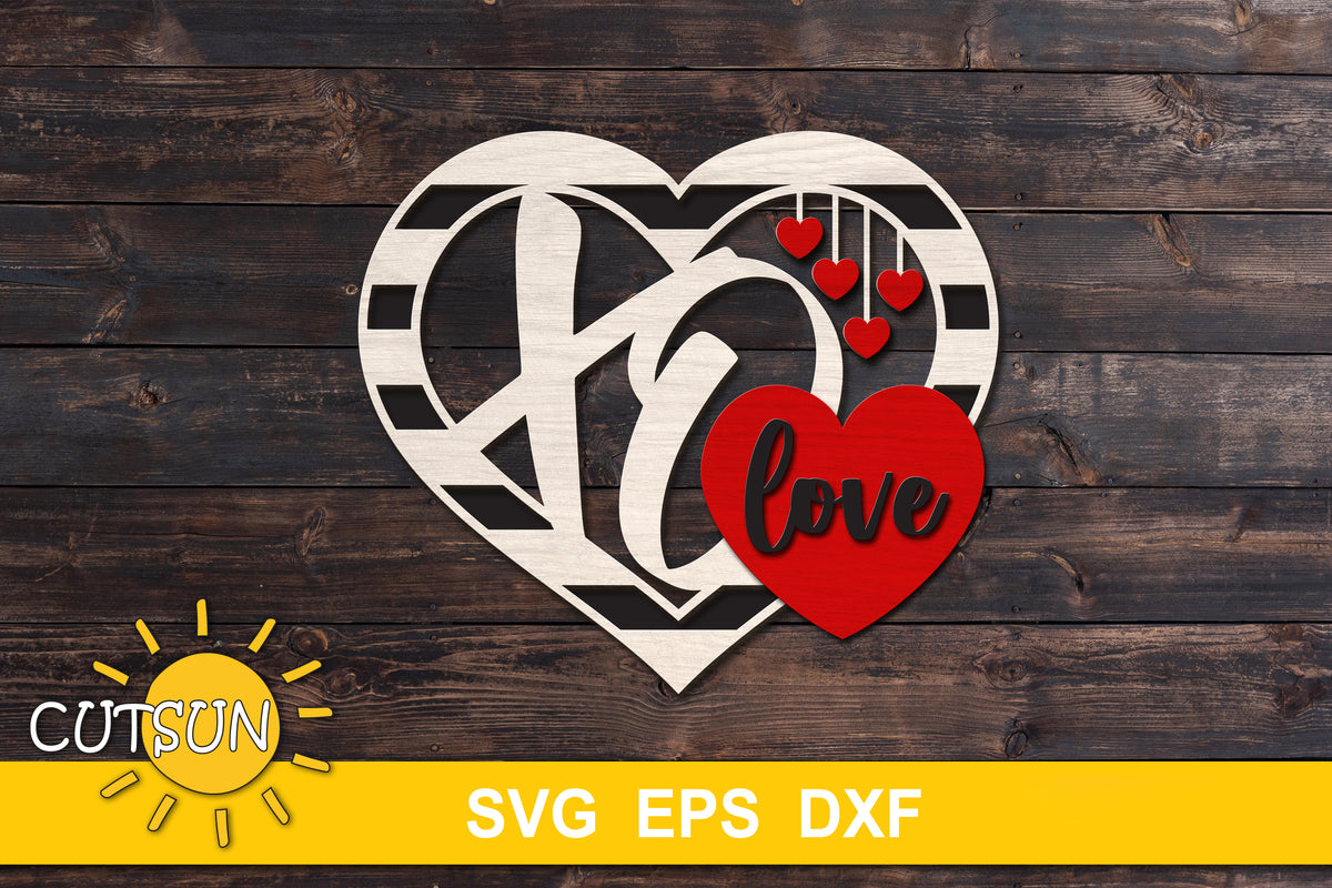 Valentines Day Door Hanger Svg Love Hearts Xoxo Svg Glowforge Svg