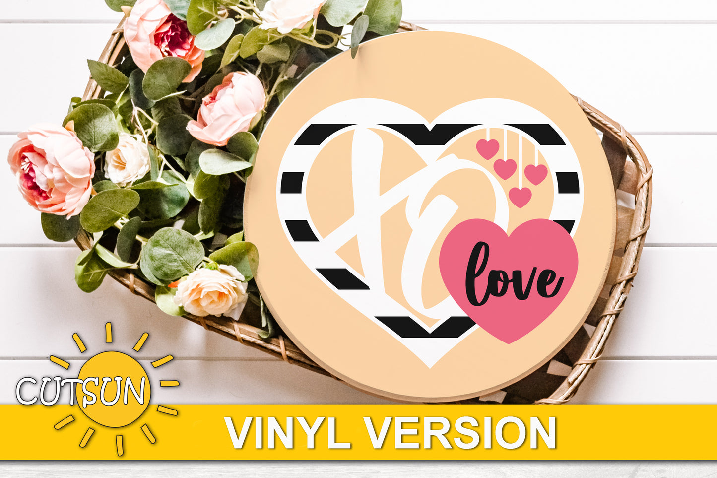 Hearts XO door hanger SVG