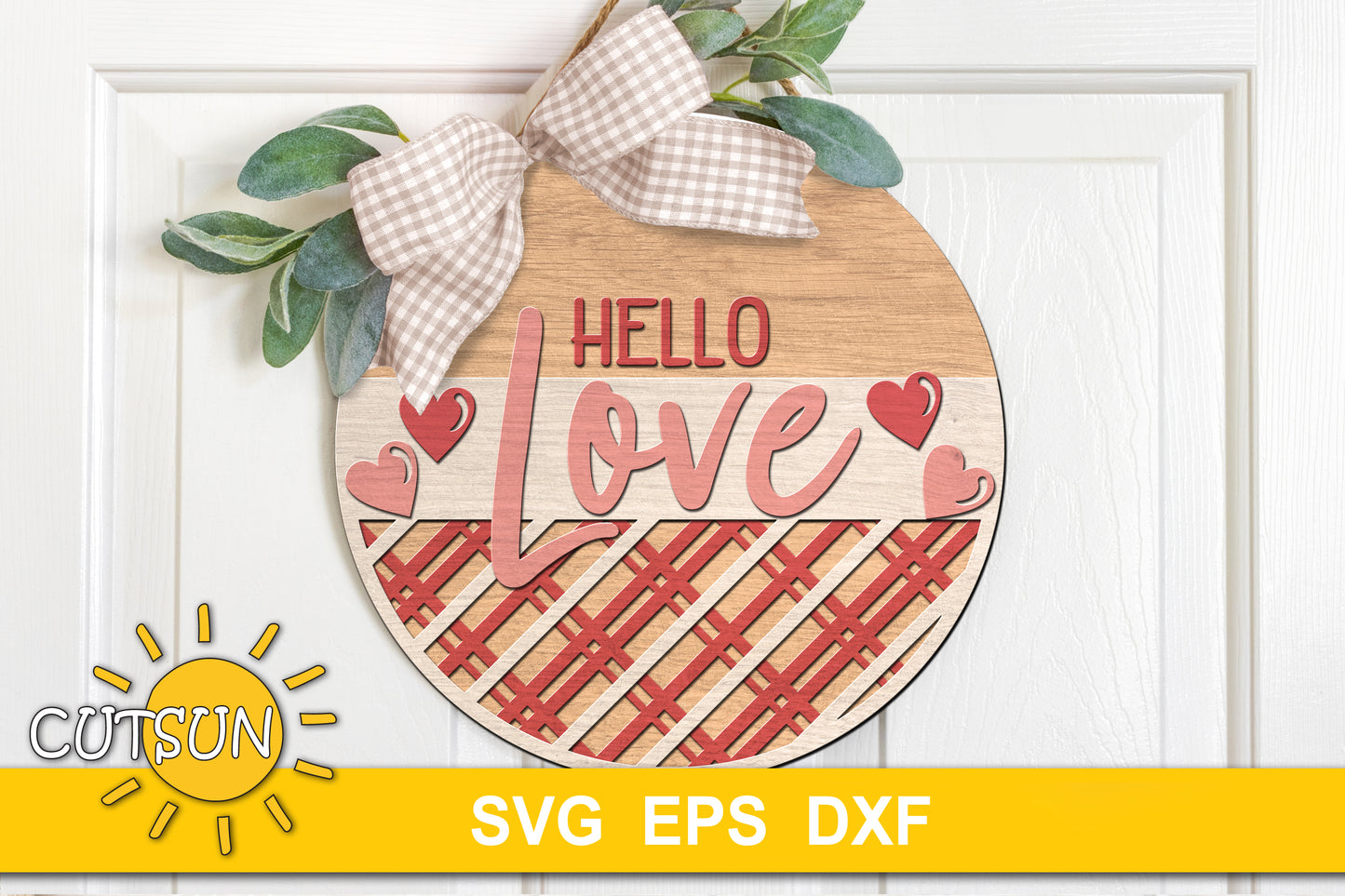 Hello Love Door Hanger svg