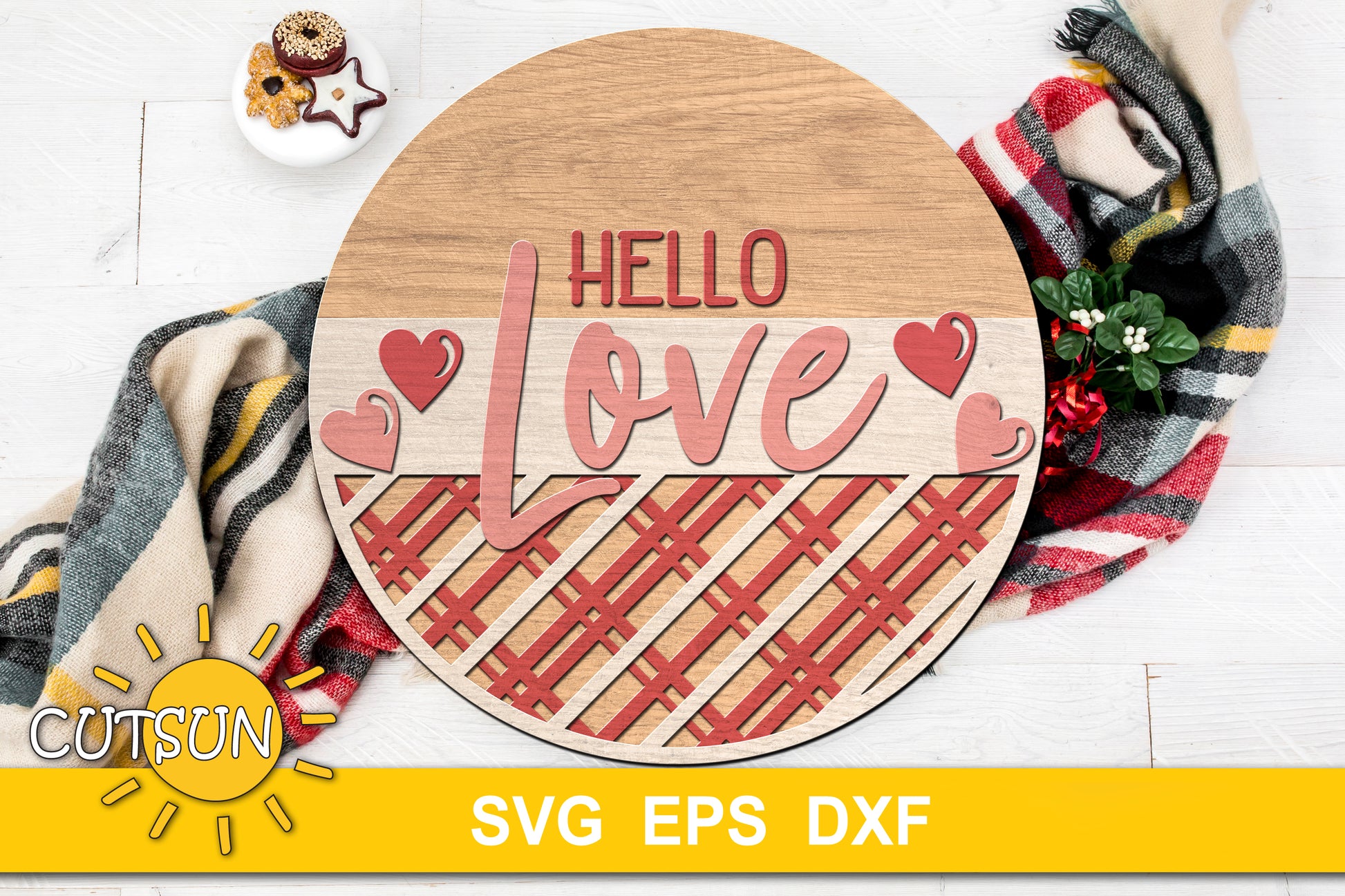 Hello Love Door Hanger svg