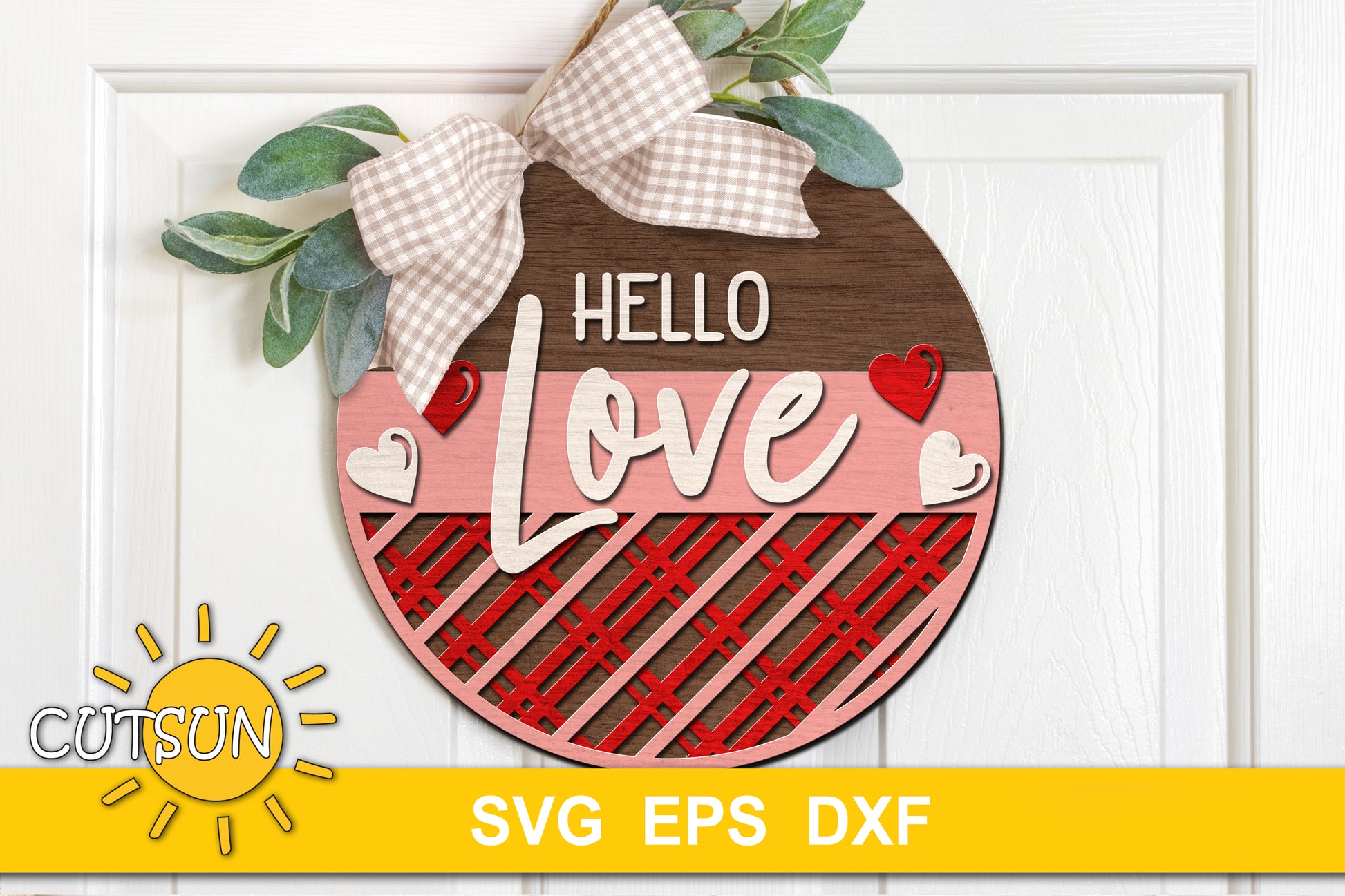 Hello Love Door Hanger svg