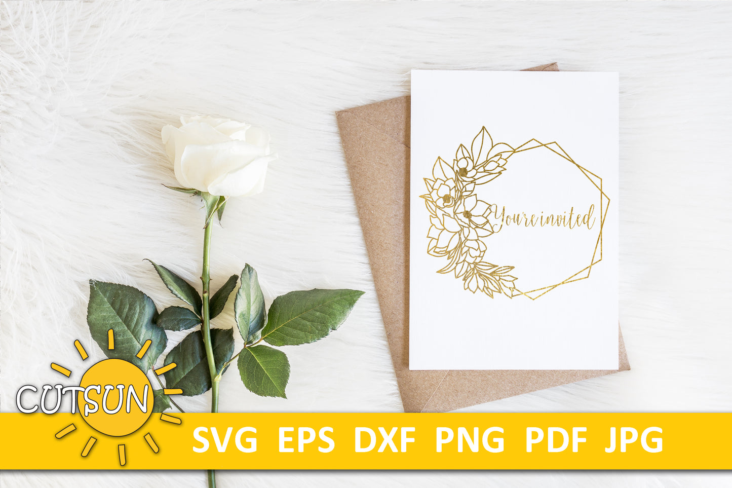 Floral Hexagon Frame Magnolia SVG