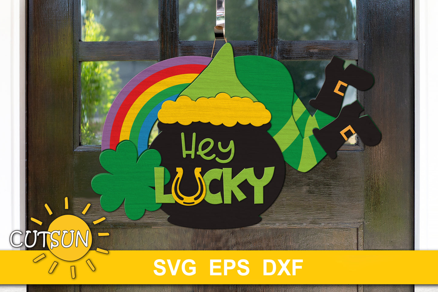 Hey Lucky door hanger svg