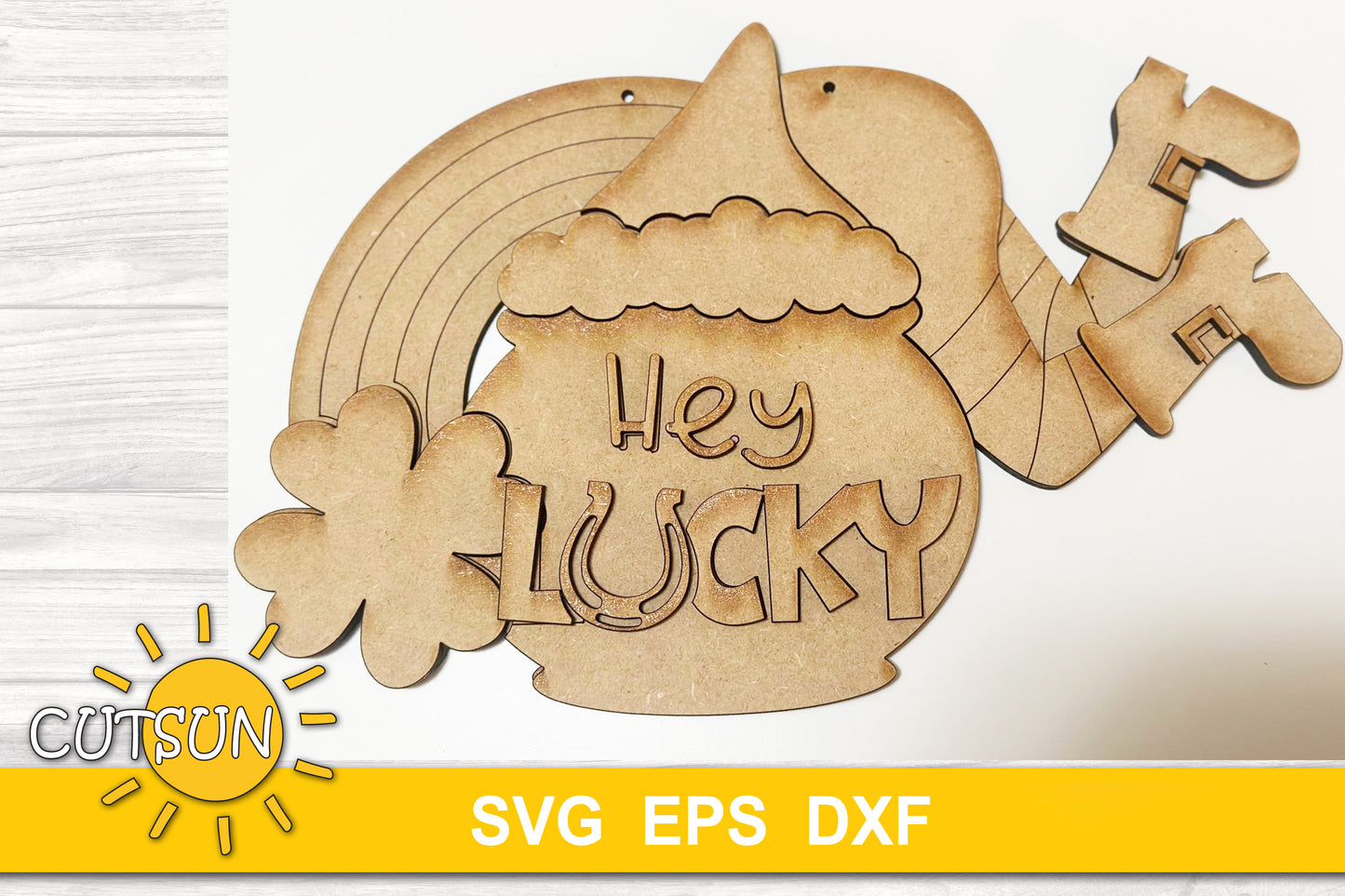 Hey Lucky door hanger svg