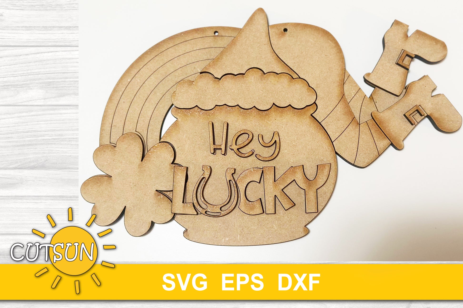 Hey Lucky door hanger svg