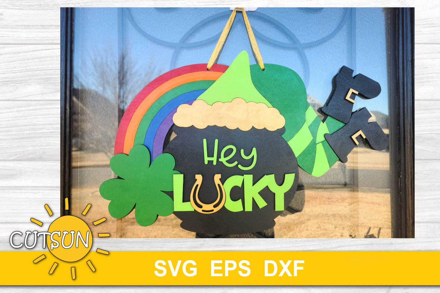 Hey Lucky door hanger svg