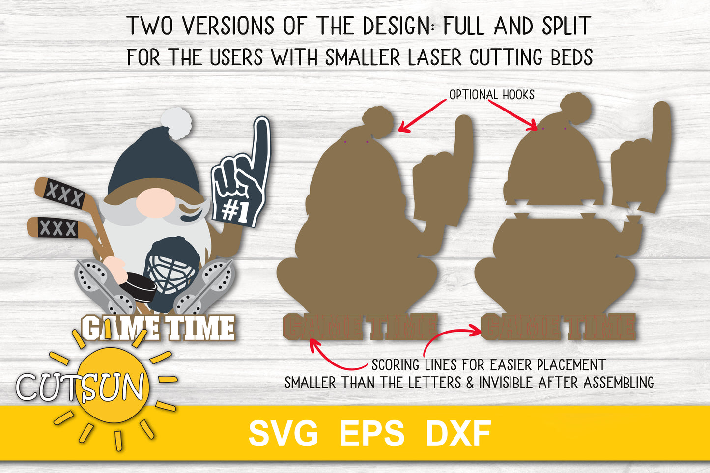 Hockey Gnome Door Hanger SVG