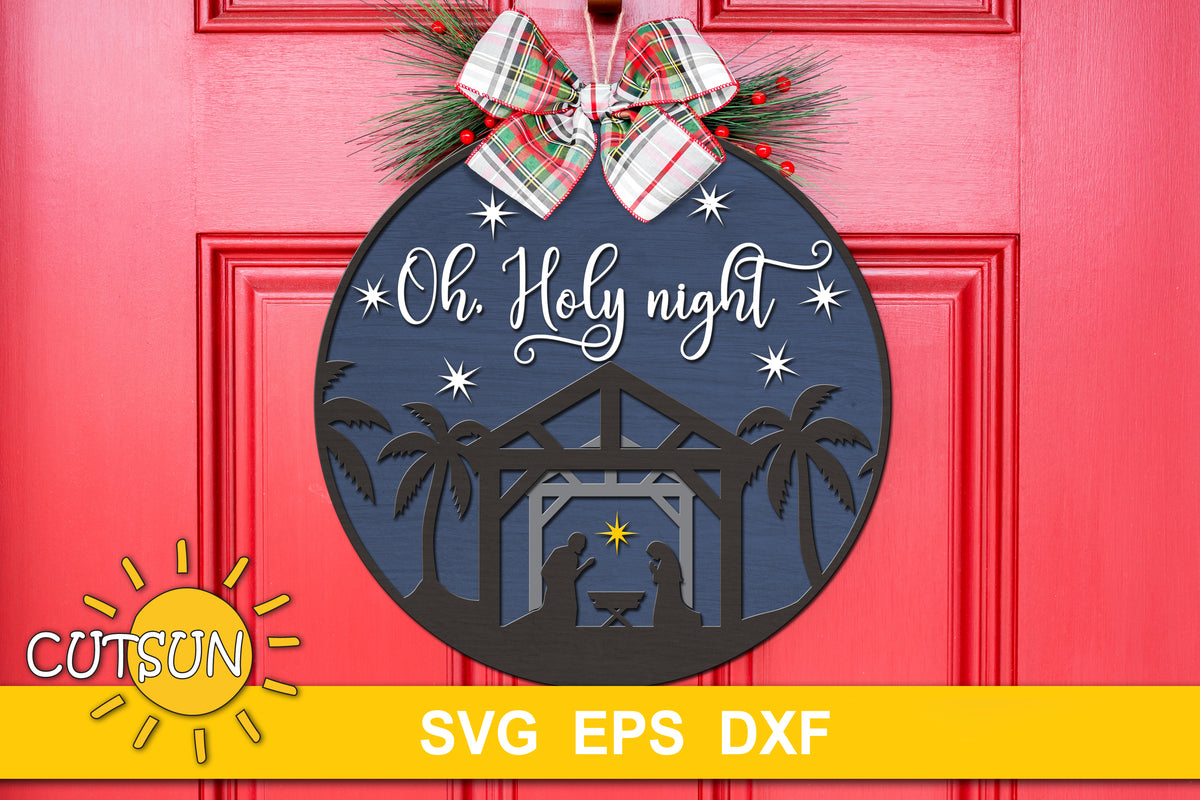 Oh Holy Night - Christmas SVG Stock Vector