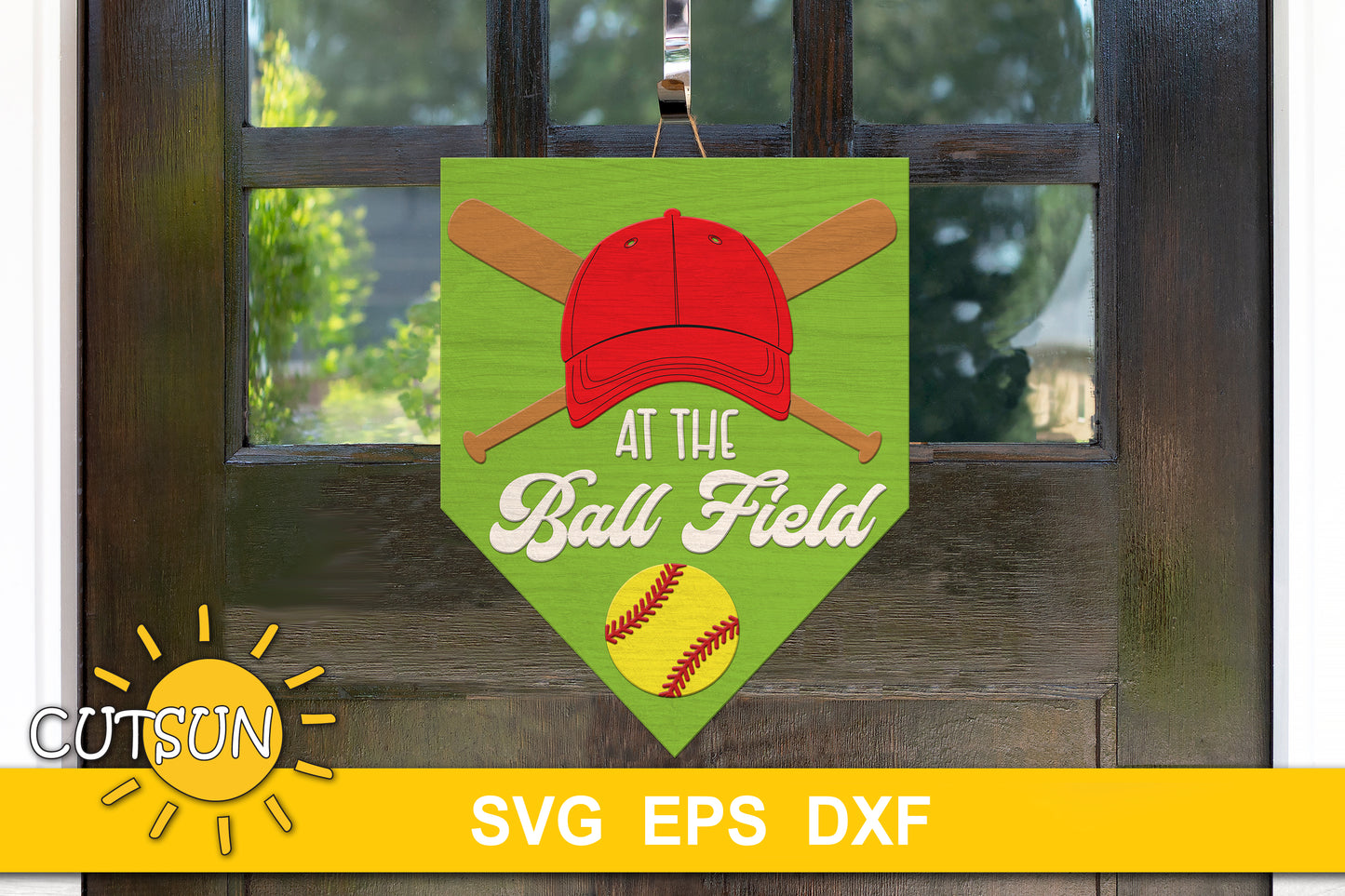 Baseball Home Plate Door Hanger SVG