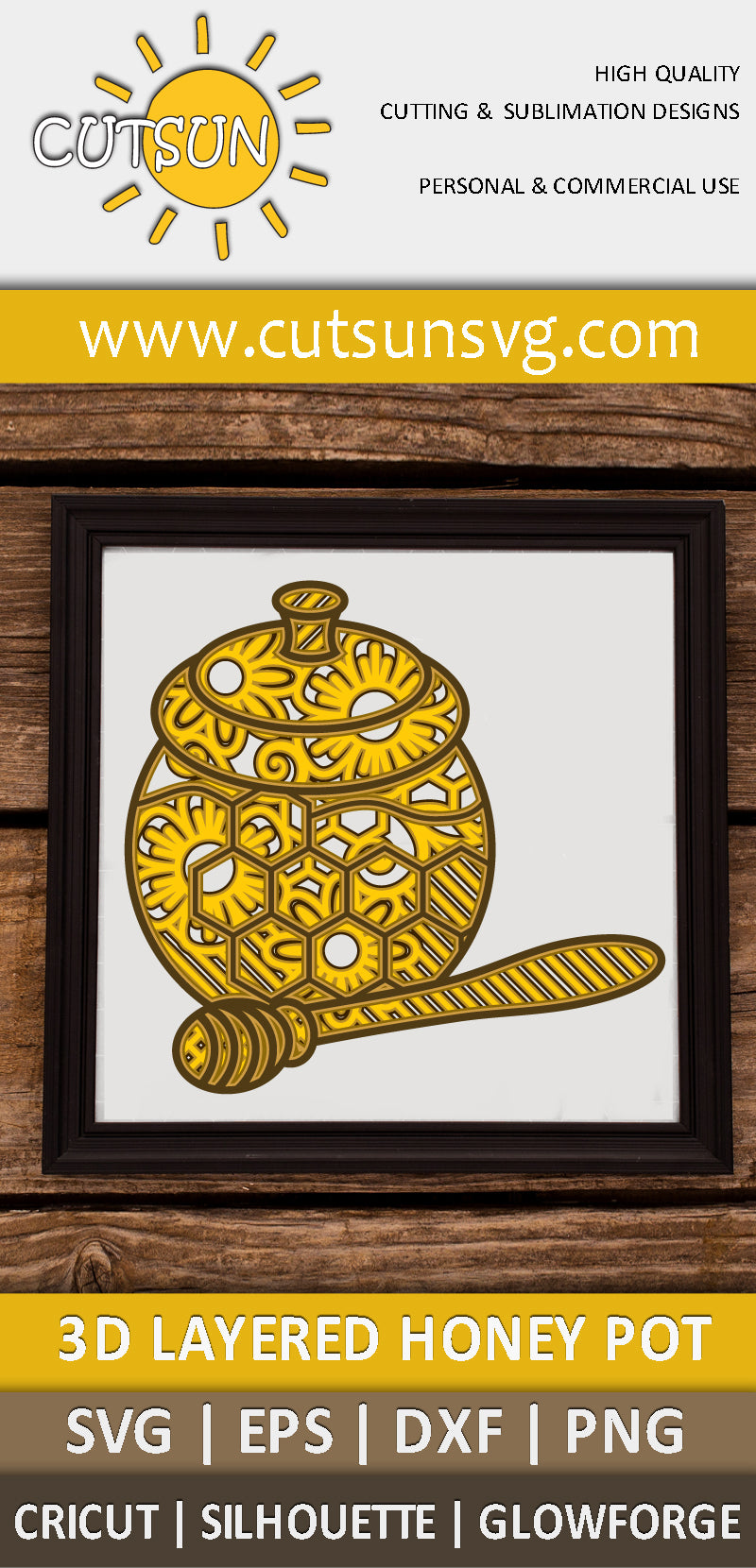 3D layered Honey pot SVG