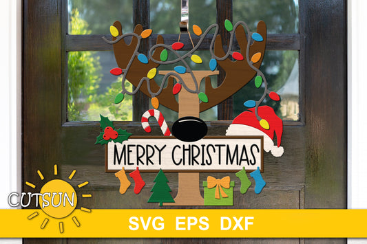 Letter I Christmas monogram door hanger SVG