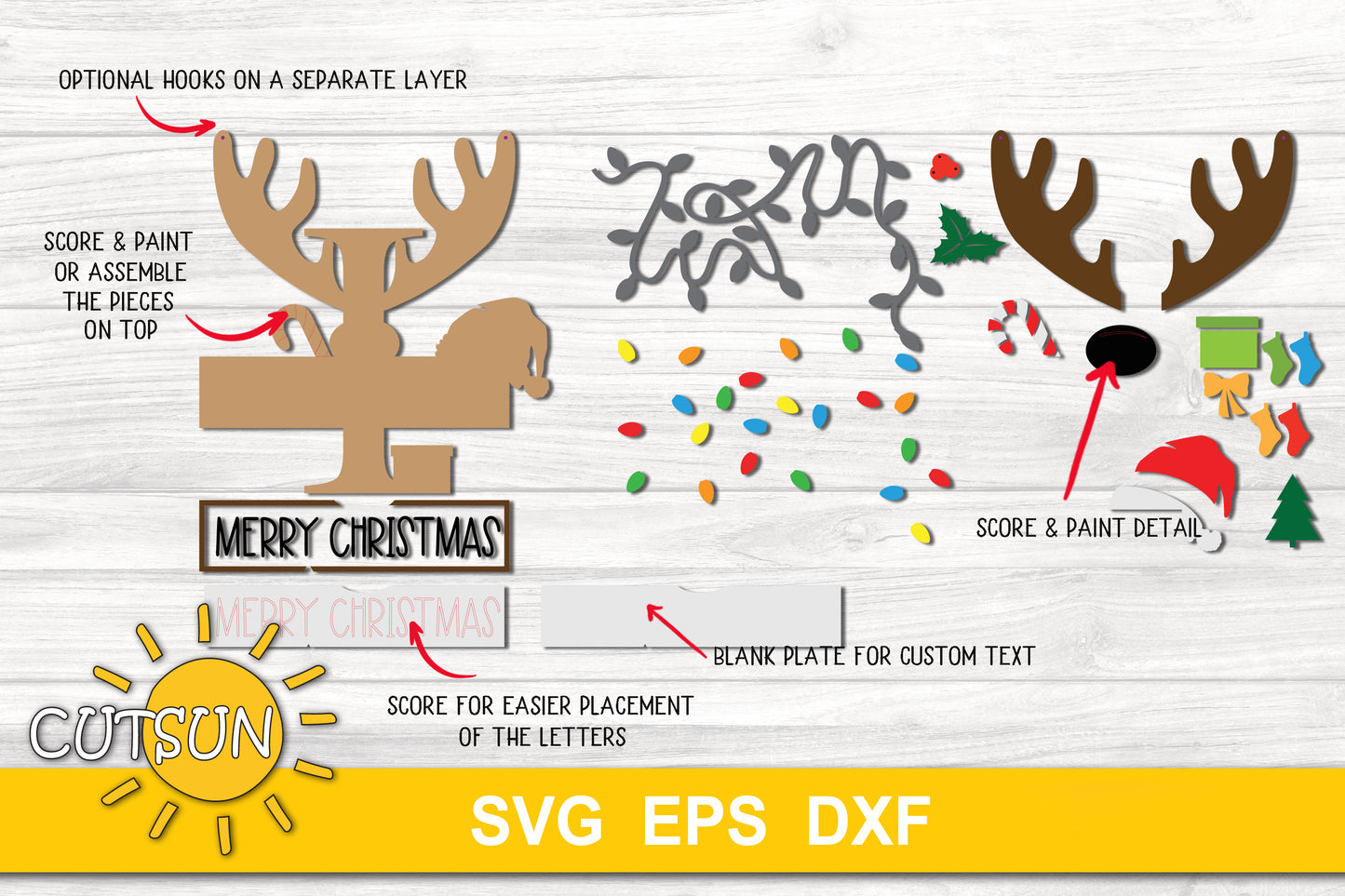 Letter I Christmas monogram door hanger SVG