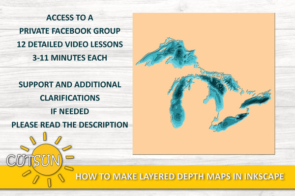 How to make a Layered Lake Map in Inkscape - step by step video tutorial