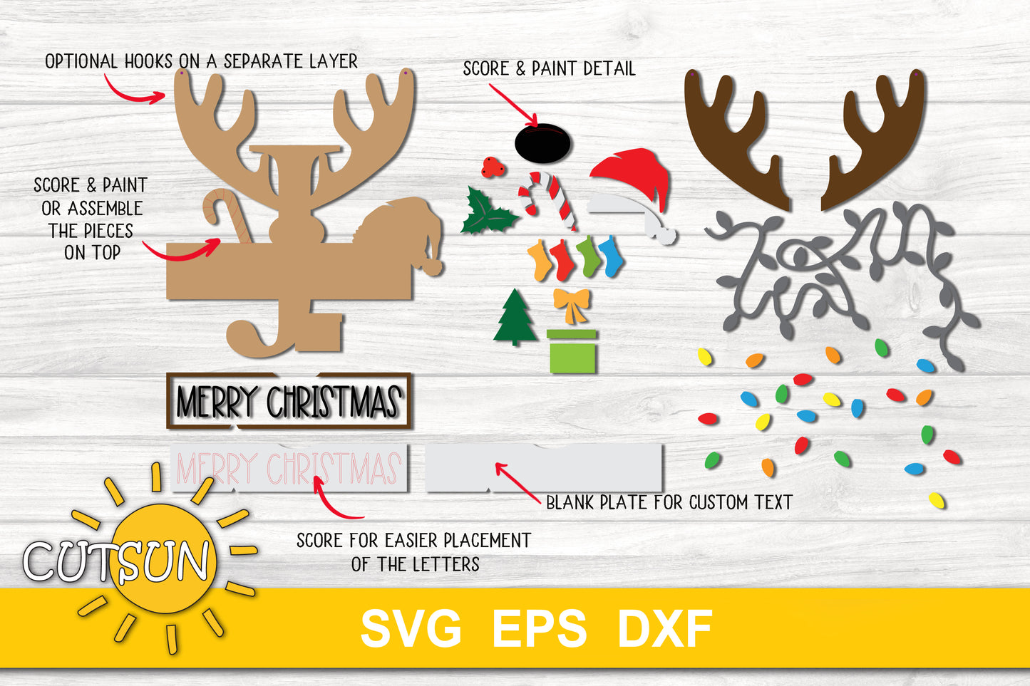 Letter J Christmas monogram door hanger SVG