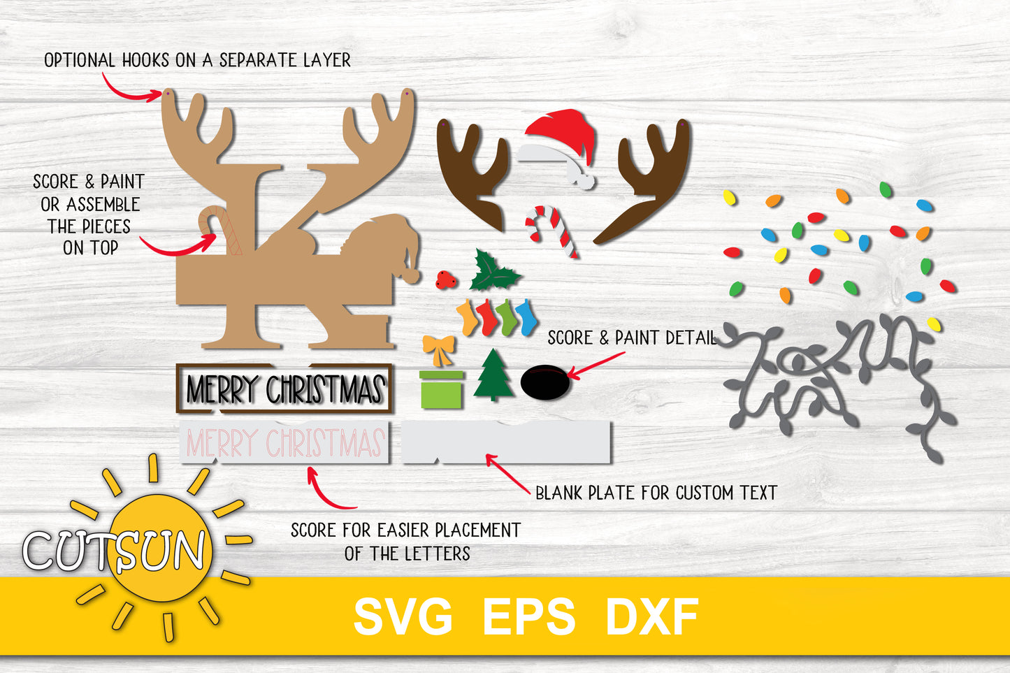 Letter L Christmas monogram door hanger SVG