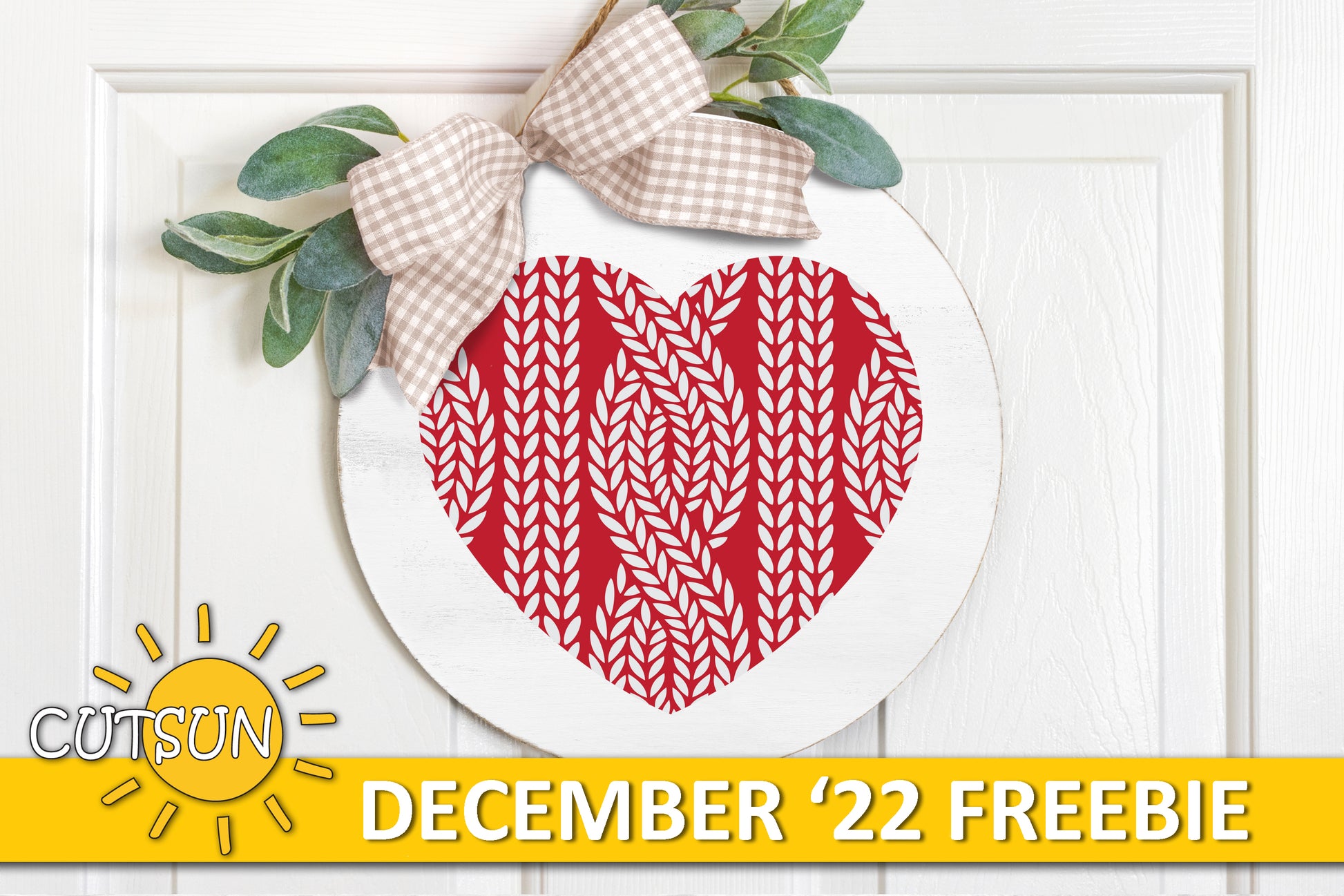 Knitted heart door hanger SVG