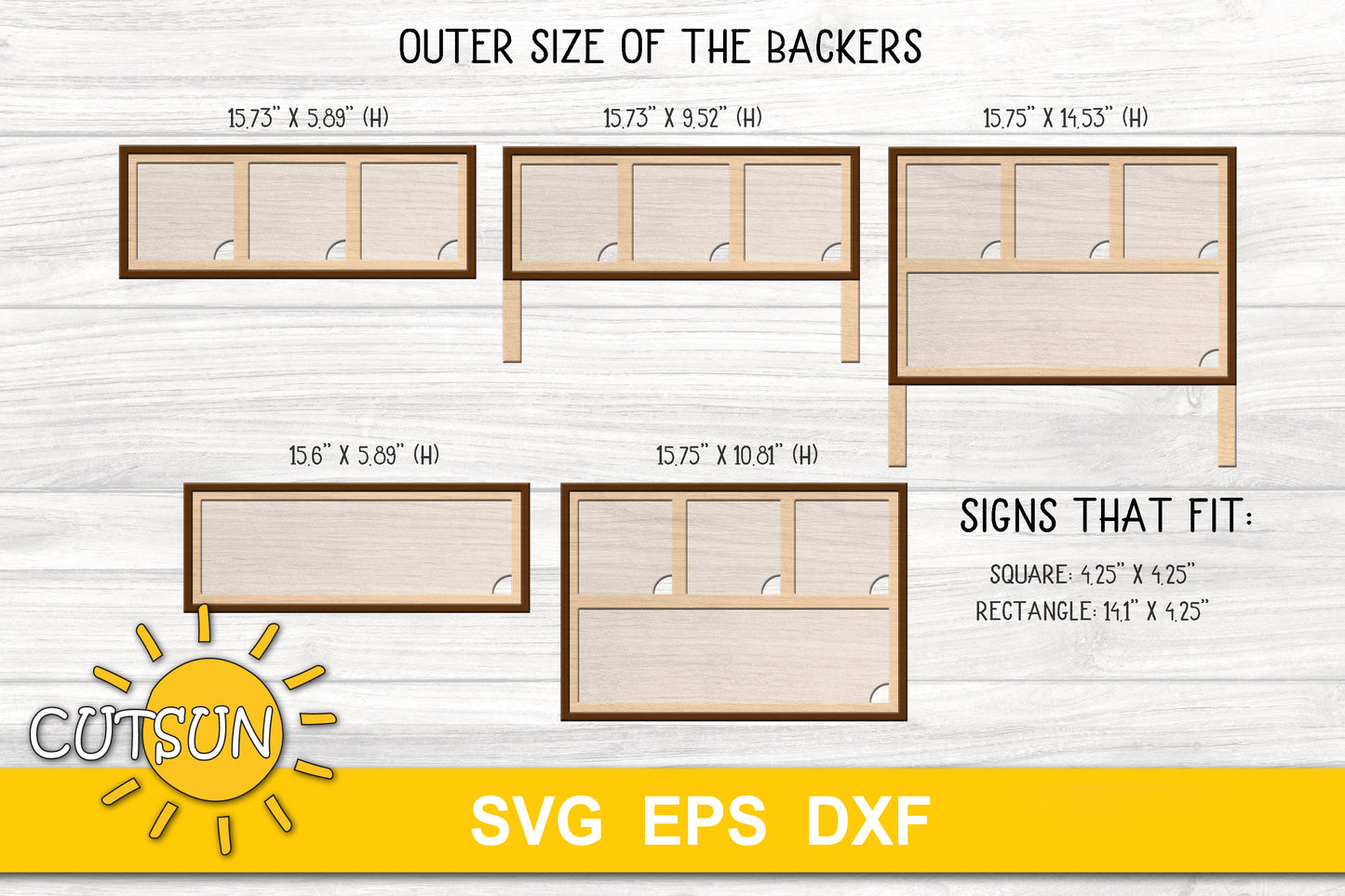 Leaning sign backers SVG bundle